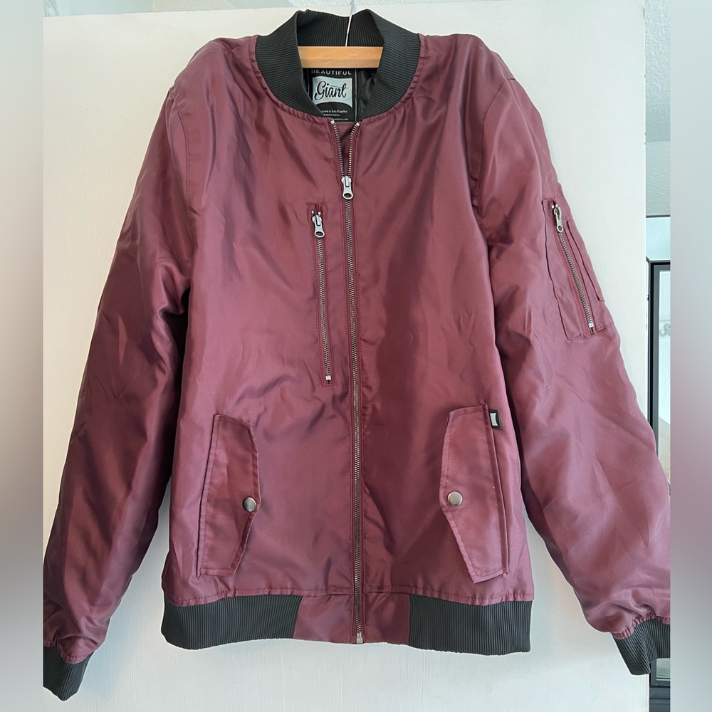 Maroon bomber jacket
